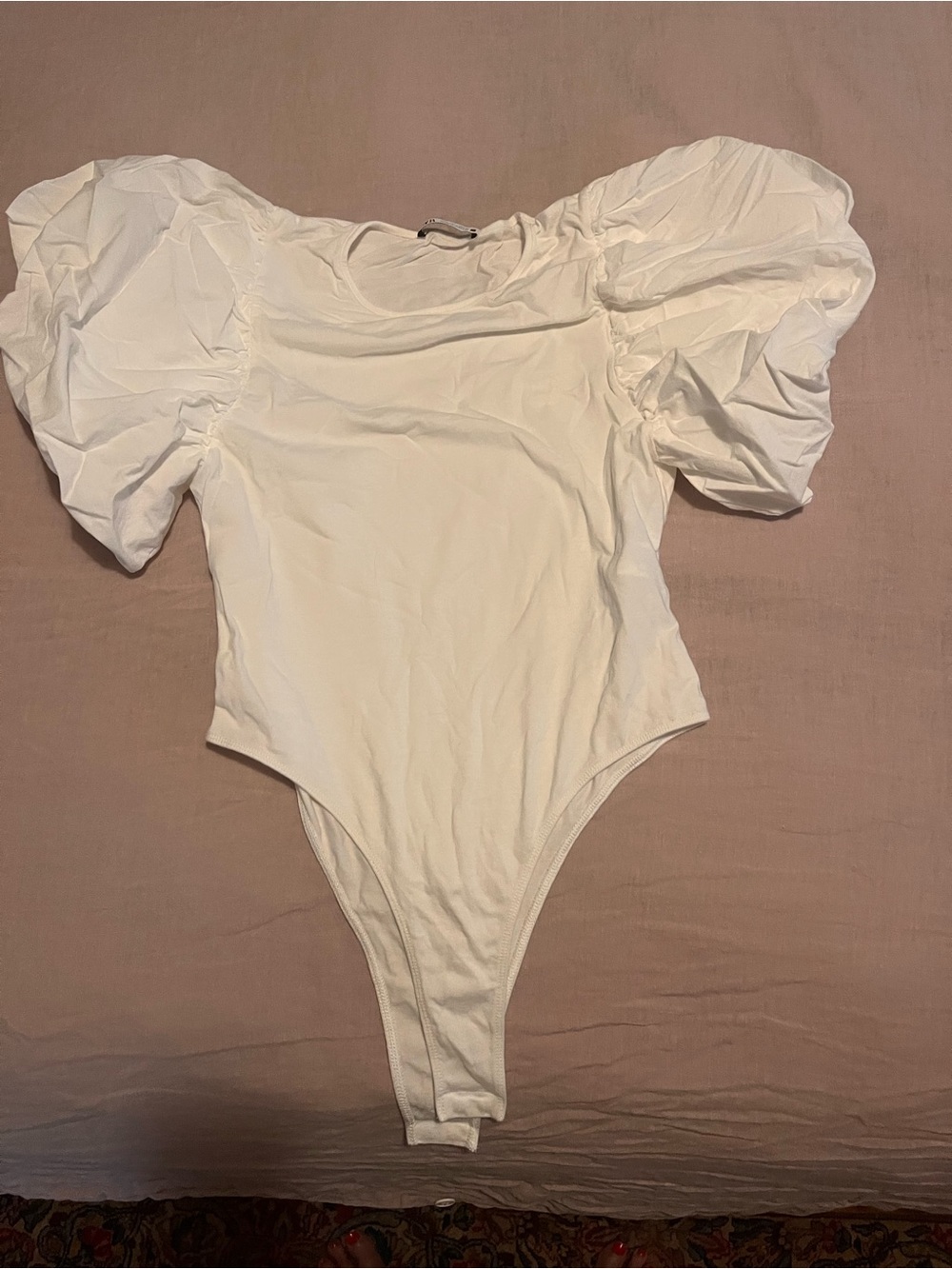 Zara White Scoop Neck Bodysuit